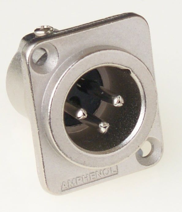 Amphenol AC3MDZ 3 Pin Şase Tipi Erkek XLR Konnektör
