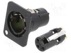 Neutrik NM3FD-B 3 Pin Şase Tipi Dişi XLR Konnektör