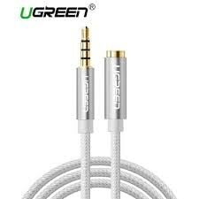 Ugreen 3.5mm Erkek - 3.5mm Dişi Aux Uzatma Kablosu (Beyaz)