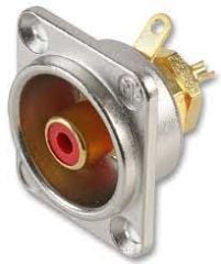 Neutrik NF2D-2 Şase Tipi Dişi RCA Konnektör (Kırmızı)