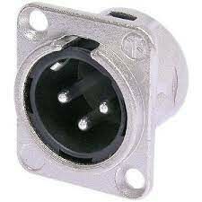 Neutrik NC3MD-L-1 3 Pin Şase Tipi Erkek XLR Konnektör