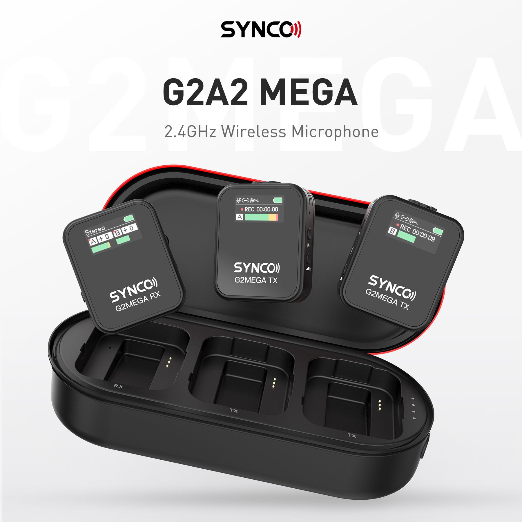 Synco G2(A2) Mega 2 Kişilik Kablosuz Yaka Mikrofonu
