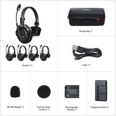 Synco X-Talk X5 Tek Kulaklıklı Kablosuz İnterkom Kulaklık (5'li Set)