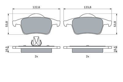 Volvo XC70 2.4 D5 2005-2007 Bosch Arka Balata NETPAR23076