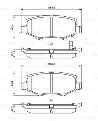 Jeep Cherokee (KK) 2.8CRD 2008-2013 Bosch Arka Balata NETPAR24602