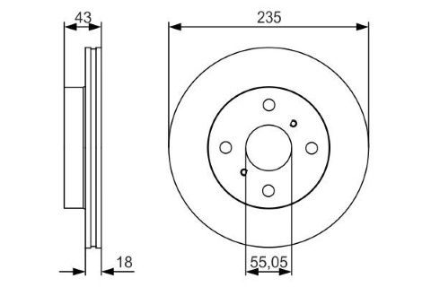 Toyota Yaris 1.3 1999-2005 Bosch Ön Disk 235mm 2 Adet