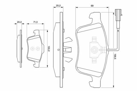 Alfa Romeo 159 1.9JTS 2005-2008 Bosch Ön Balata 24339