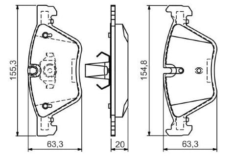 BMW 5 E60 520i 2.2 2003-2005 Bosch Ön Balata WVA23794