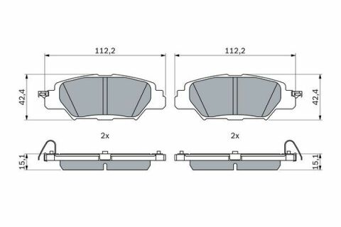 Mazda CX-5 2.2D 2014-2020 Bosch Arka Balata NETPAR22332
