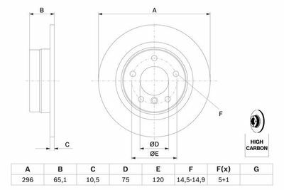 BMW 1 E81 118i 2.0 2007-2011 Bosch Arka Disk 296mm 2 Adet