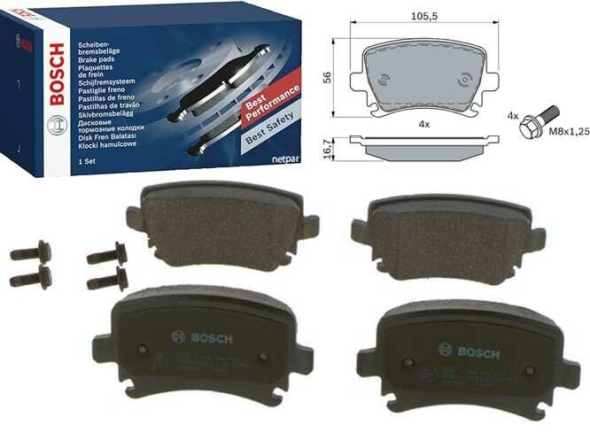 Audi A3 1.8TFSI 2007-2012 Bosch Arka Balata NETPAR23914