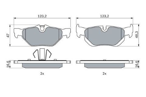 BMW 3 E90 320d 2.0 2005-2011 Bosch Arka Balata 23926