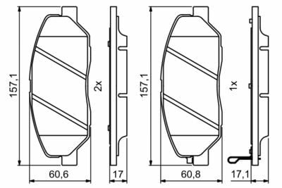 SsangYong Musso Grand 2.2D 2018-2022 Bosch Ön Balata NETPAR24351