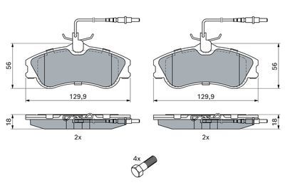 Citroen Berlingo 1.9D 1998-2002 Bosch Ön Balata NETPAR23124
