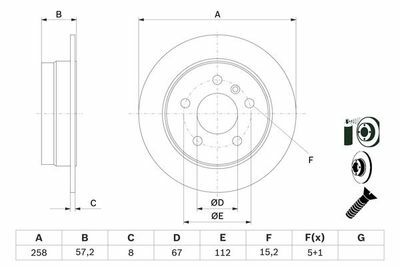 Mercedes A Serisi (169) A200CDI 2.0	 2004-2012 Bosch Arka Disk 2 Adet