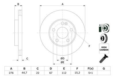 Mercedes A Serisi (169) A200CDI 2.0	 2004-2012 Bosch Ön Disk 2 Adet