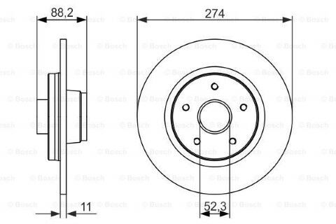 Mercedes CITAN 109 CDI 1.5 2012-2014 Bosch Arka Disk 274mm Rulmansız 2 Adet