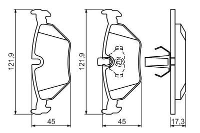 BMW 5 E39 530i 3.0 2000-2004 Bosch Arka Balata 21690