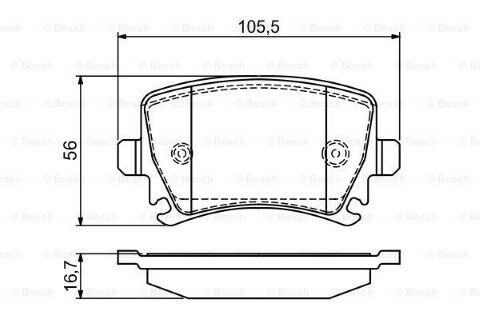 Volkswagen Tiguan 2.0TSI 2008-2017 Bosch Arka Balata WVA23914