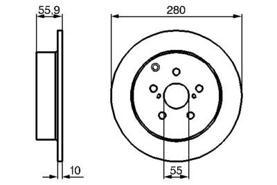 Toyota Avensis 2.0D4D	 2006-2008 Bosch Arka Disk 2 Adet