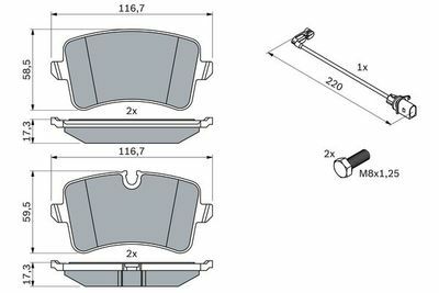 Audi A6 2.0TDI 2011-2018 Bosch Arka Balata NETPARNET24606