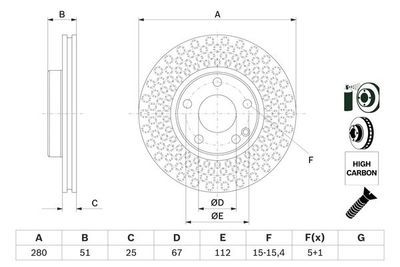 Mercedes B Serisi (246) B180CDI 1.5 2013-2015 Bosch Ön Disk 2 Adet