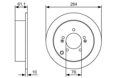 Hyundai Tucson 2.0CRDi 2005-2010 Bosch Arka Disk 284mm 2 Adet
