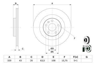 Volvo XC60 2.0 B4 2020-2025 Bosch Arka Disk 320mm 2 Adet