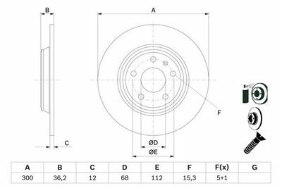 Audi A4 1.8TFSI 2007-2015 Bosch Arka Disk Kaplamalı 2 Adet