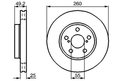 Toyota Avensis 1.6 2000-2003 Bosch Ön Disk 260mm 2 Adet