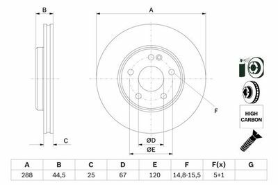 Mercedes B Serisi (245) B200 2.0 2005-2011 Bosch Ön Disk 2 Adet