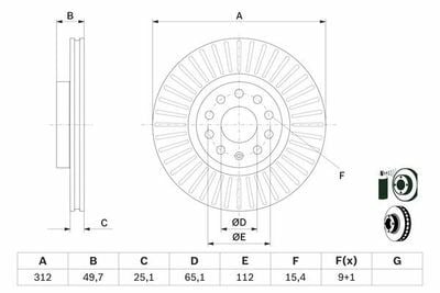 Seat Alhambra 1.4TSI 2011-2015 Bosch Ön Disk (312 mm) 2 Adet