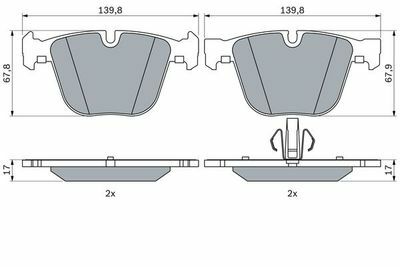 BMW X5 E70 xd 35d 3.0 2008-2010 Bosch Arka Balata 140mm
