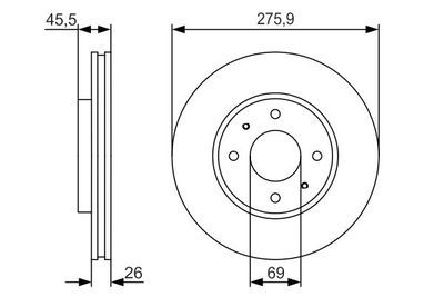 Mitsubishi Lancer 1.3 2003-2010 Bosch Ön Disk 276mm NETPAR1890 2 Adet