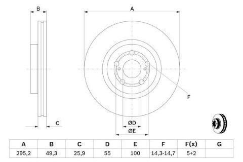 Toyota Avensis 2.0 2003-2008 Bosch Ön Disk 295mm 2 Adet