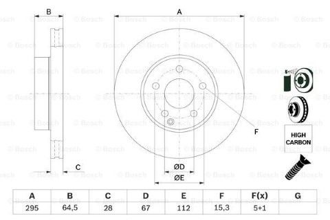 Mercedes C Serisi (204) C250CDI 2.2 2008-2014 Bosch Ön Disk 2 Adet