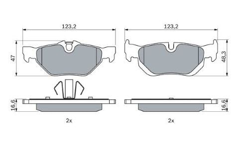 BMW 1 E87 120i 2.0 2007-2011 Bosch Arka Balata 23926