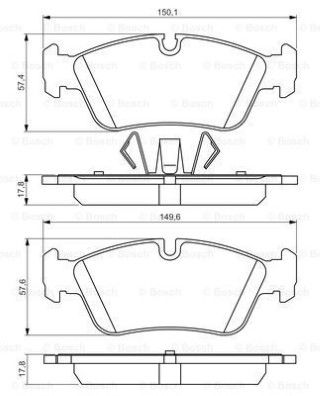 BMW 3 E90 318i 2.0 2005-2007 Bosch Ön Balata WVA23935