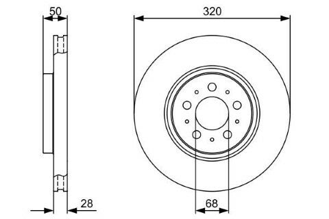 Volvo XC70 2.4 D5 2005-2007 Bosch Ön Disk 320mm 2 Adet