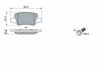 Mercedes B Serisi (245) B180CDI 2.0 2005-2011 Bosch Arka Balata WVA23138