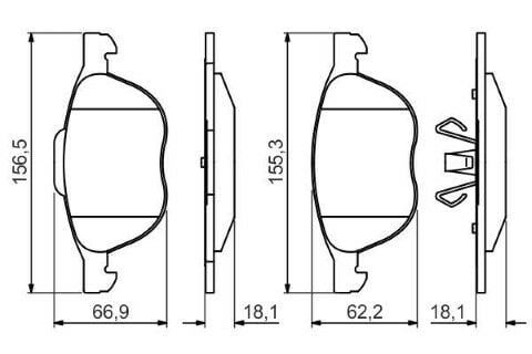 Mazda 3 1.6D 2008-2013 Bosch Ön Balata NETPAR23723
