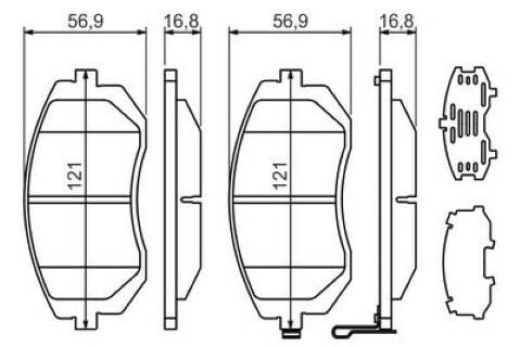 Subaru Legacy 2.0 2003-2006 Bosch Ön Balata 121mm