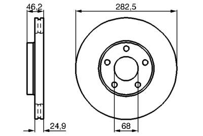 Volkswagen Passat 1.8T 1996-2000 Bosch Ön Disk 282.5 mm 2 Adet