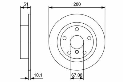 BMW 2 F45 	216d 1.5 2014-2021 Bosch Arka Disk 280mm 2 Adet