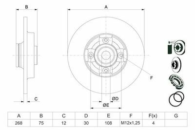 Citroen C4 1.2 2014-2015 Bosch Arka Disk Rulmanlı 2 Adet