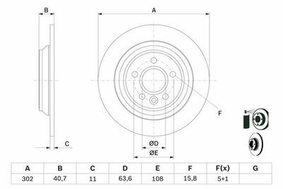 Volvo S80 2.0 D3 2010-2014 Bosch Arka Disk 2 Adet