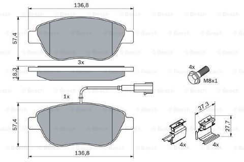Fiat Linea 1.6MJ	 2008-2014 Bosch Ön Balata NETPAR23708