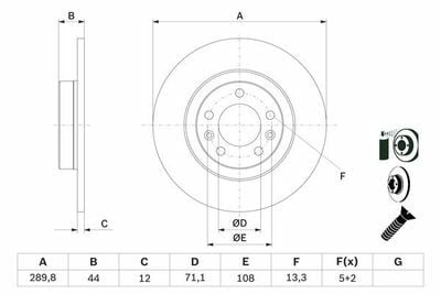 Peugeot 508 1.6VTi 2010-2018 Bosch Arka Disk NETPARBD1657 2 Adet