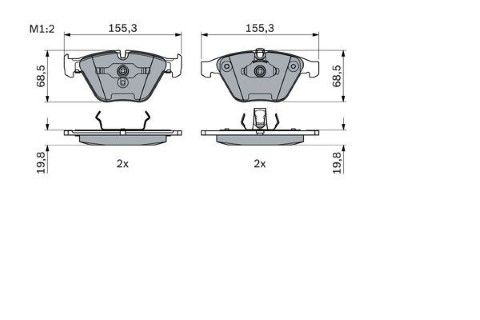 BMW 6 E64 645Ci 4.4 2004-2006 Bosch Ön Balata 23312