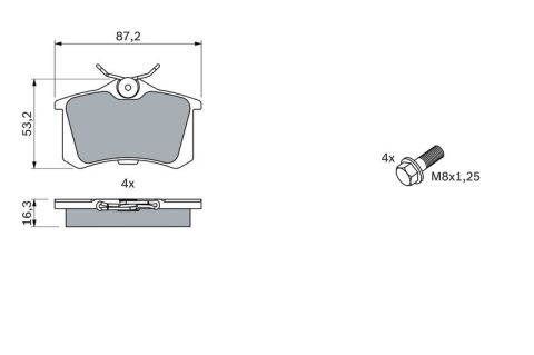 Volkswagen Polo 1.0 2017-2021 Bosch Arka Balata NETPAR20960